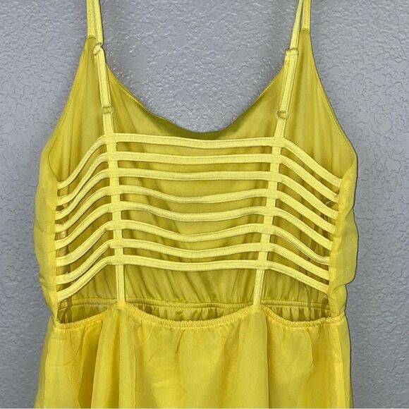 Derek Heart Womens Scoop Neck Sleeveless Fit & Flare Dress Yellow Medium - Picture 5 of 6